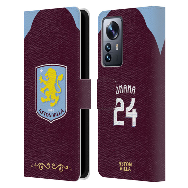 Aston Villa Football Club 2025/26 Players Home Kit Amadou Onana Leather Book Wallet Case Cover For Xiaomi 12 Pro