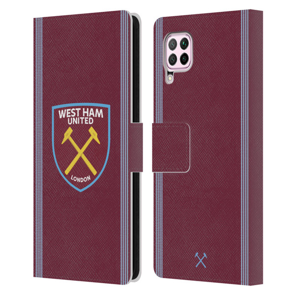 West Ham United FC 2025/26 Crest Kit Home Leather Book Wallet Case Cover For Huawei Nova 6 SE / P40 Lite