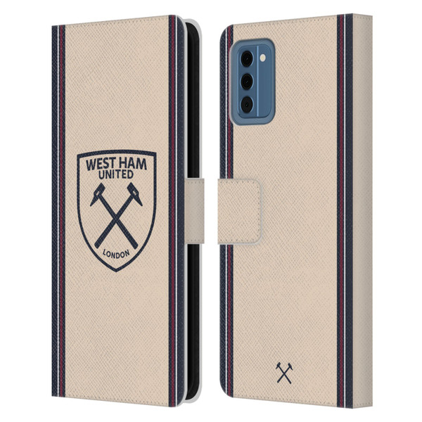 West Ham United FC 2025/26 Crest Kit Away Leather Book Wallet Case Cover For Nokia NC300