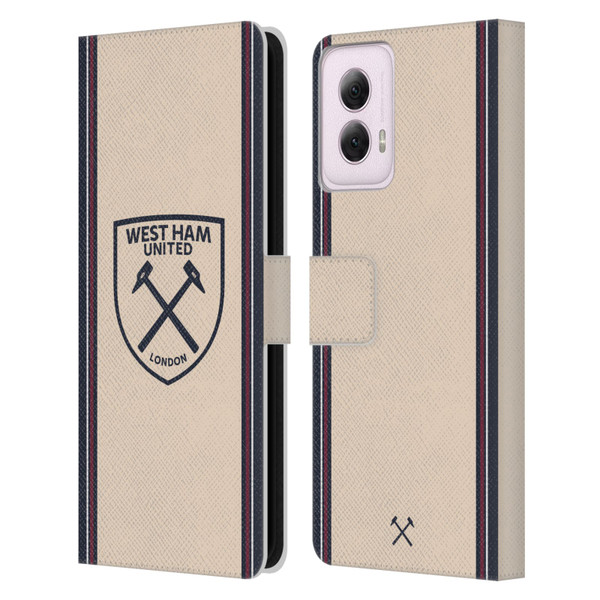 West Ham United FC 2025/26 Crest Kit Away Leather Book Wallet Case Cover For Motorola Moto G Power (2024) West Ham United FC 2025/26 Crest Kit Away Leather Book Wallet Case Cover For Motorola Moto G Power (2024)