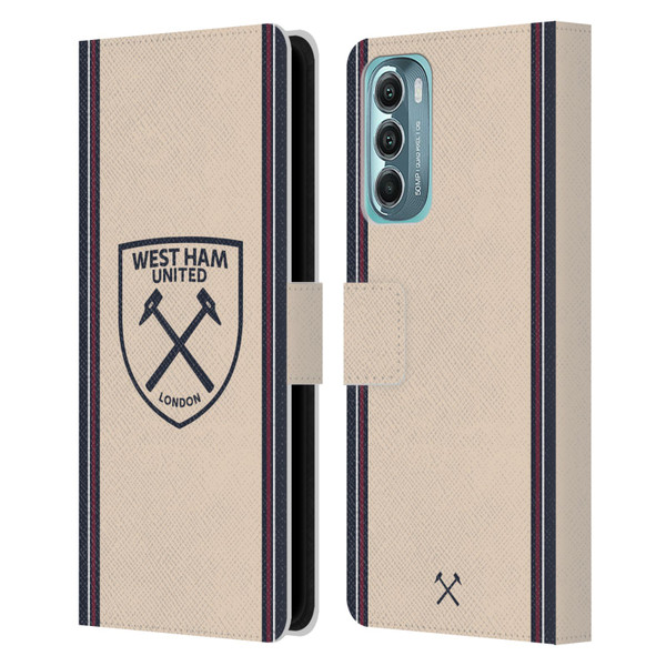 West Ham United FC 2025/26 Crest Kit Away Leather Book Wallet Case Cover For Motorola Moto G Stylus 5G (2022)