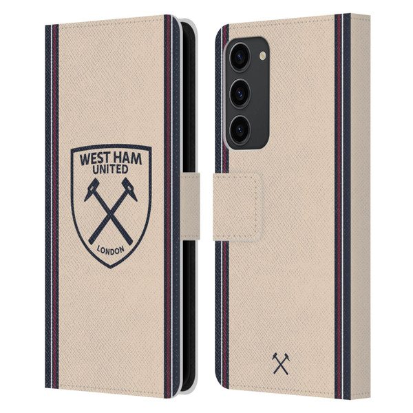 West Ham United FC 2025/26 Crest Kit Away Leather Book Wallet Case Cover For Samsung Galaxy S23+ 5G