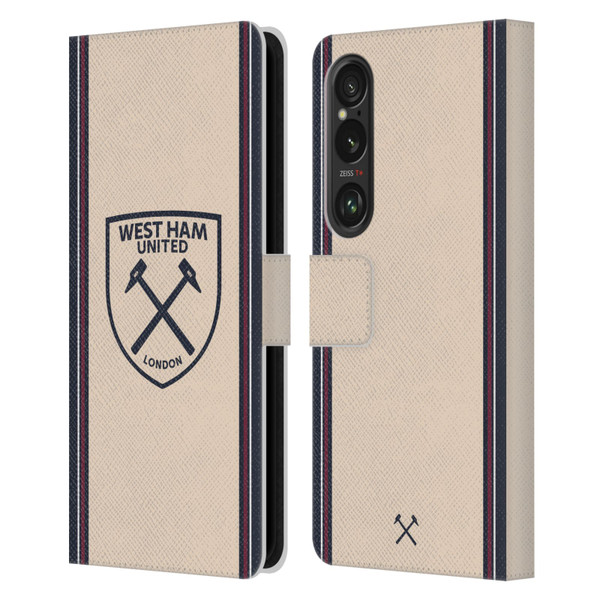 West Ham United FC 2025/26 Crest Kit Away Leather Book Wallet Case Cover For Sony Xperia 1 VI 5G