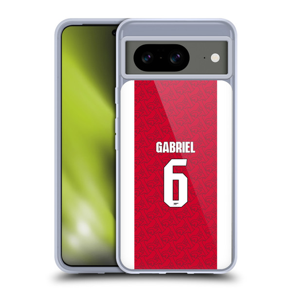 Arsenal FC 2025/26 Players Home Kit Gabriel Magalhães Soft Gel Case for Google Pixel 8