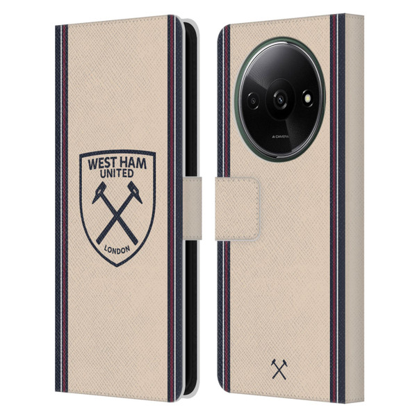 West Ham United FC 2025/26 Crest Kit Away Leather Book Wallet Case Cover For Xiaomi Redmi A3