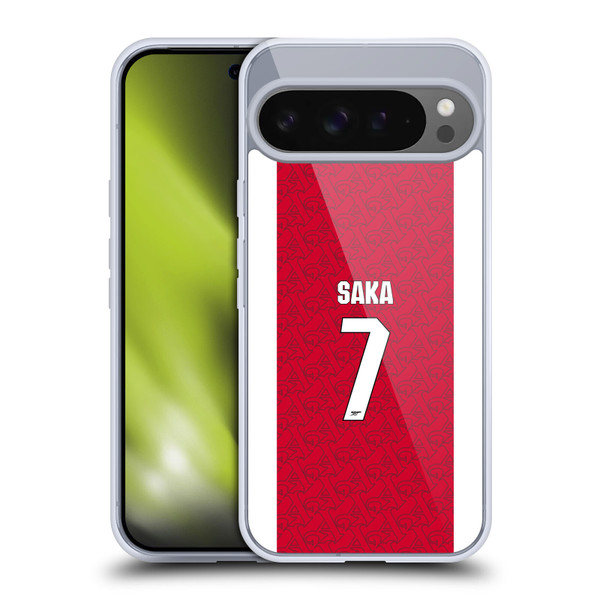 Arsenal FC 2025/26 Players Home Kit Bukayo Saka Soft Gel Case for Google Pixel 9 Pro XL