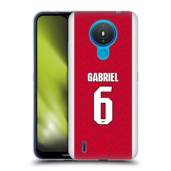 Arsenal FC 2025/26 Players Home Kit Gabriel Magalhães Soft Gel Case for Nokia 1.4
