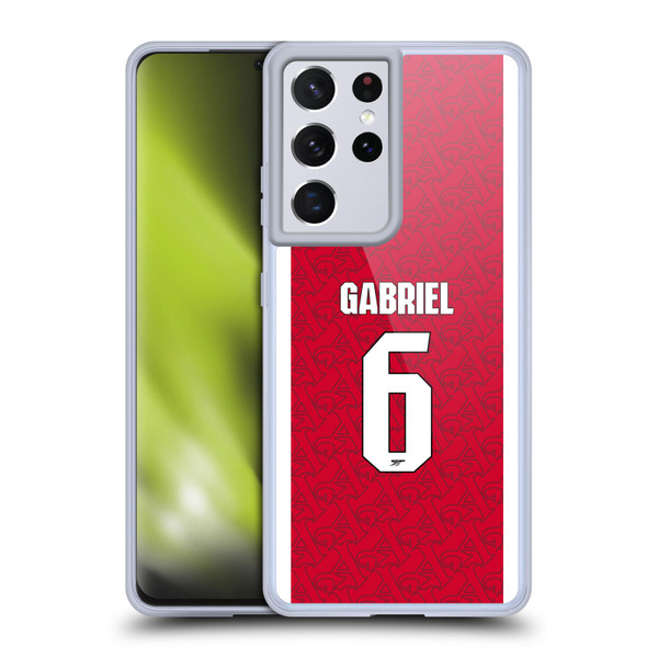 Arsenal FC 2025/26 Players Home Kit Gabriel Magalhães Soft Gel Case for Samsung Galaxy S21 Ultra 5G