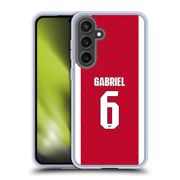 Arsenal FC 2025/26 Players Home Kit Gabriel Magalhães Soft Gel Case for Samsung Galaxy S24 FE