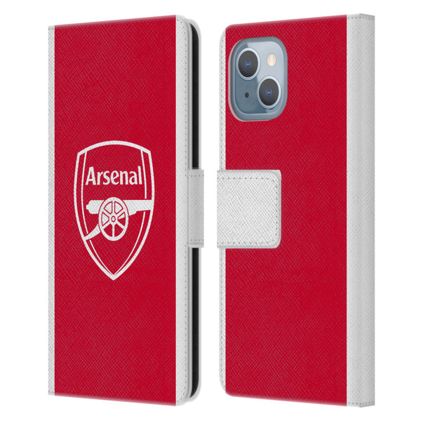 Arsenal FC 2025/26 Kit Home Leather Book Wallet Case Cover For Apple iPhone 14