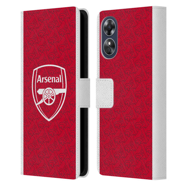 Arsenal FC 2025/26 Kit Home Leather Book Wallet Case Cover For OPPO A17