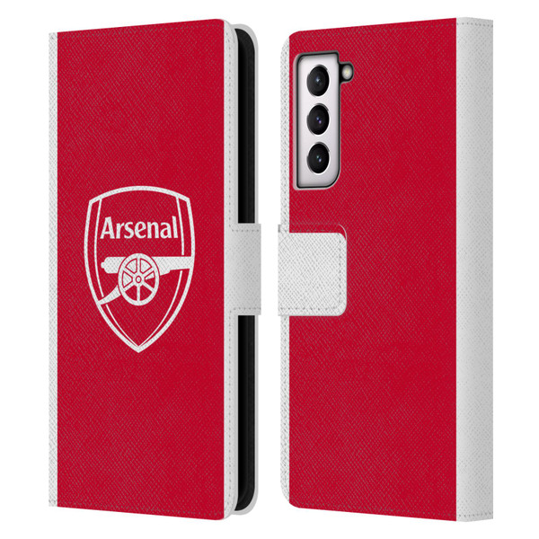 Arsenal FC 2025/26 Kit Home Leather Book Wallet Case Cover For Samsung Galaxy S21 5G
