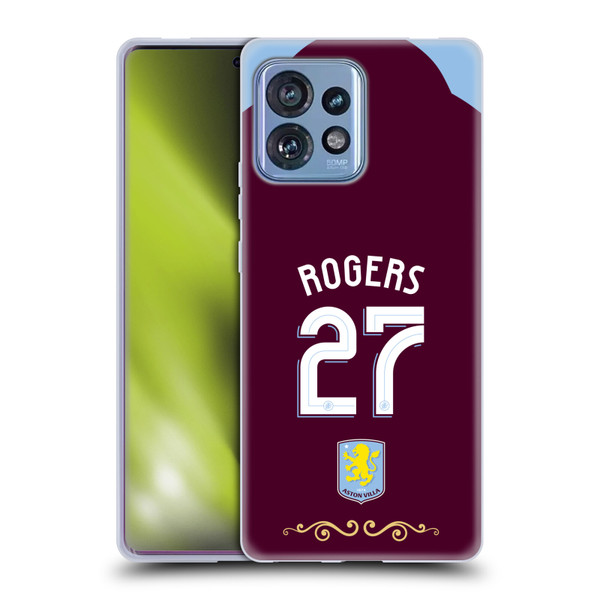 Aston Villa Football Club 2025/26 Players Home Kit Morgan Rogers Soft Gel Case for Motorola Moto Edge 40 Pro/Plus 2023