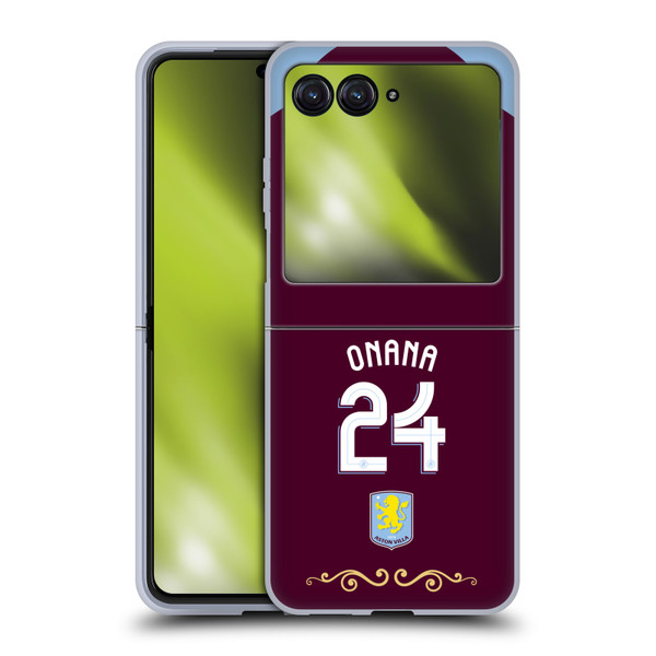 Aston Villa Football Club 2025/26 Players Home Kit Amadou Onana Soft Gel Case for Motorola Razr 40 Ultra / Razr+ 2023