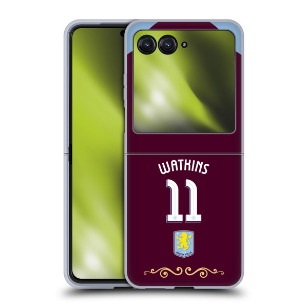 Aston Villa Football Club 2025/26 Players Home Kit Ollie Watkins Soft Gel Case for Motorola Razr 40 Ultra / Razr+ 2023