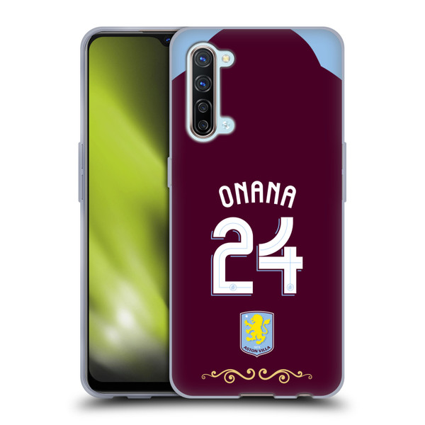 Aston Villa Football Club 2025/26 Players Home Kit Amadou Onana Soft Gel Case for OPPO Find X2 Lite 5G