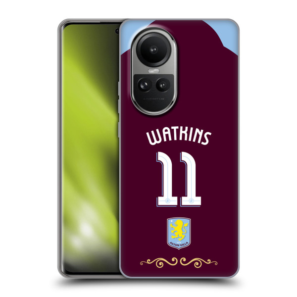 Aston Villa Football Club 2025/26 Players Home Kit Ollie Watkins Soft Gel Case for OPPO Reno10 5G / Reno10 Pro 5G