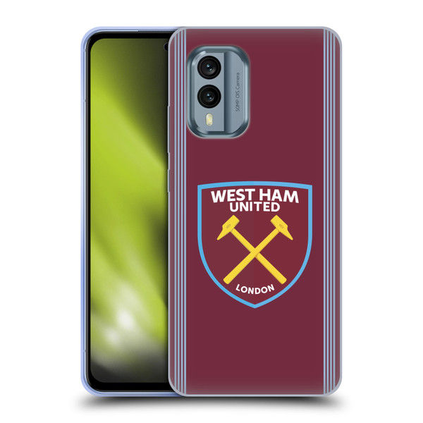 West Ham United FC 2025/26 Crest Kit Home Soft Gel Case for Nokia X30