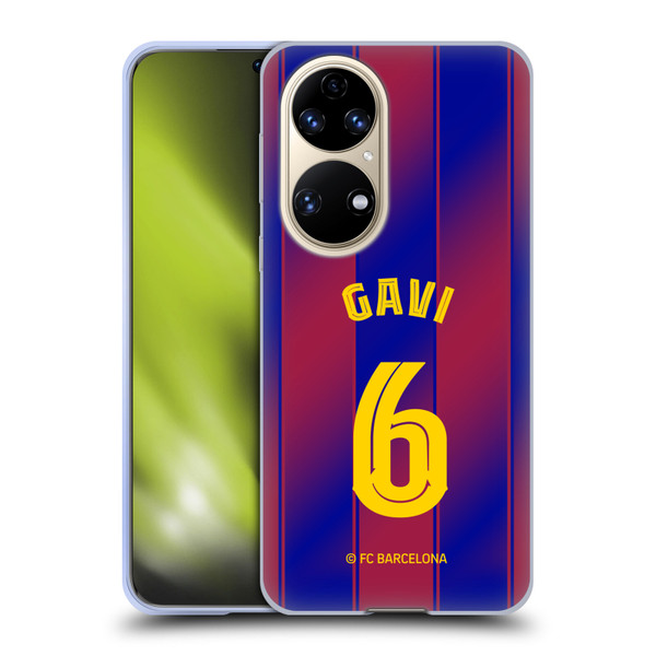 FC Barcelona 2025/26 Players Home Kit Gavi Soft Gel Case for Huawei P50