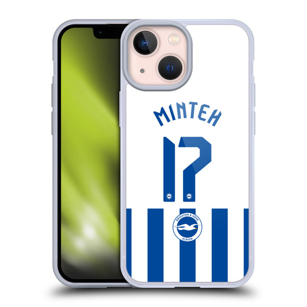 Brighton & Hove Albion F.C 2025/26 Players Home Kit Yankuba Minteh Soft Gel Case for Apple iPhone 13 Mini