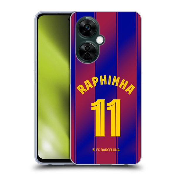 FC Barcelona 2025/26 Players Home Kit Raphinha Soft Gel Case for OnePlus Nord N30
