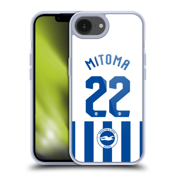Brighton & Hove Albion F.C 2025/26 Players Home Kit Kaoru Mitoma Soft Gel Case for Apple iPhone 16e