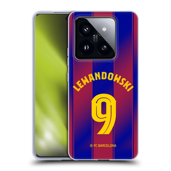 FC Barcelona 2025/26 Players Home Kit Robert Lewandowski Soft Gel Case for Xiaomi 14 Pro