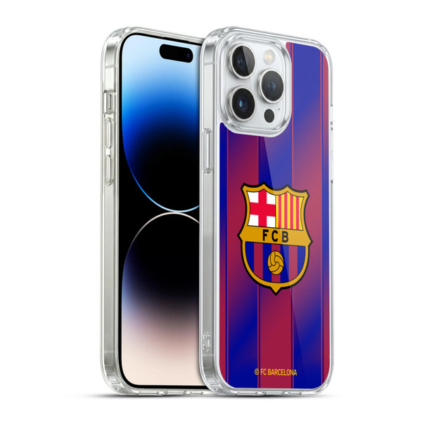 FC Barcelona 2025/26 Crest Kit Home Soft Gel Case for Apple iPhone 14 Pro Max & MagSafe