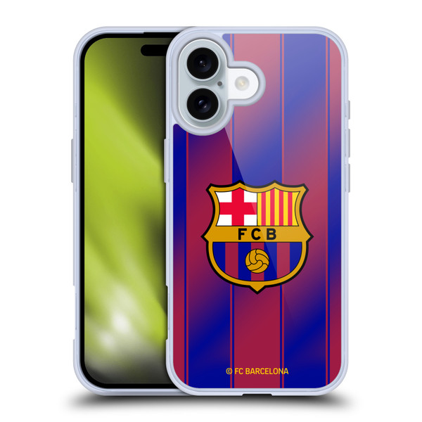 FC Barcelona 2025/26 Crest Kit Home Soft Gel Case for Apple iPhone 16