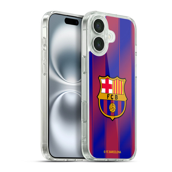 FC Barcelona 2025/26 Crest Kit Home Soft Gel Case for Apple iPhone 16 Plus & MagSafe