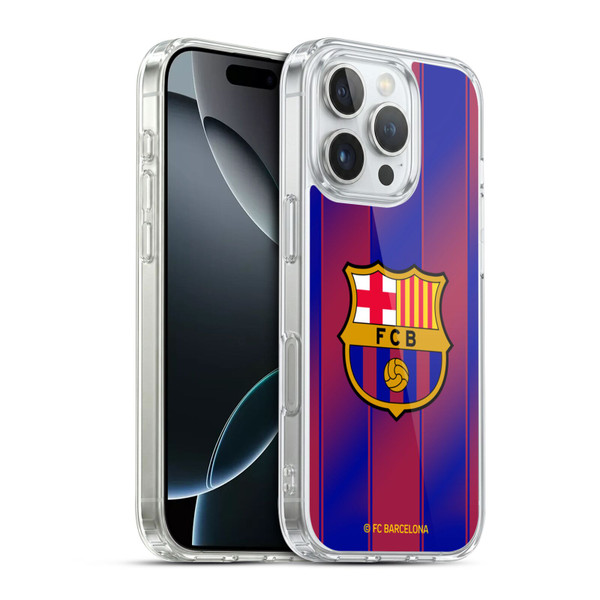 FC Barcelona 2025/26 Crest Kit Home Soft Gel Case for Apple iPhone 16 Pro & MagSafe