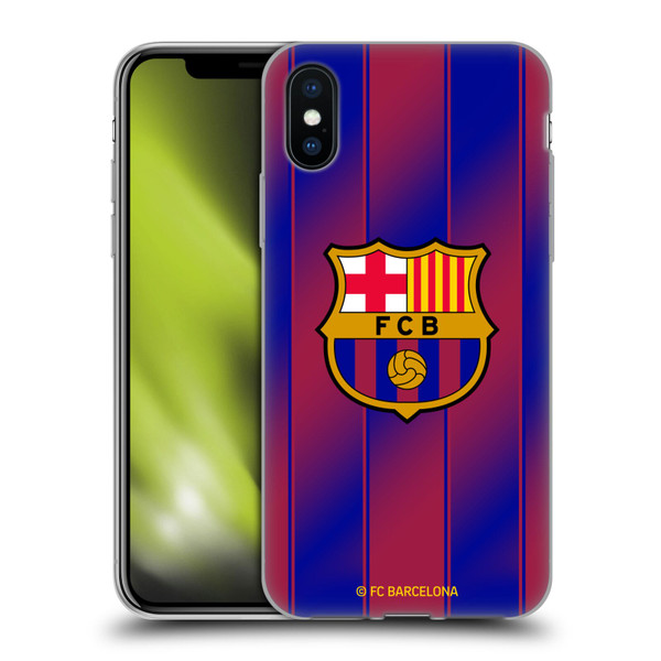 FC Barcelona 2025/26 Crest Kit Home Soft Gel Case for Apple iPhone X / iPhone XS