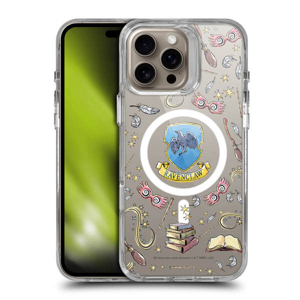 Harry Potter Magical Icons Ravenclaw Pattern SHOCKPROOF BUMPER CASE COMPATIBLE WITH Apple iPhone 16 Pro Max & MAGSAFE