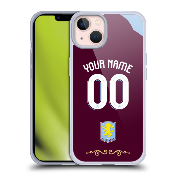 Aston Villa Football Club Custom 2025/26 Trikot Home Soft Gel Case for Apple iPhone 13