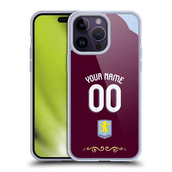 Aston Villa Football Club Custom 2025/26 Trikot Home Soft Gel Case for Apple iPhone 14 Pro Max