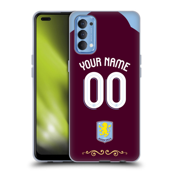 Aston Villa Football Club Custom 2025/26 Trikot Home Soft Gel Case for OPPO Reno 4 5G