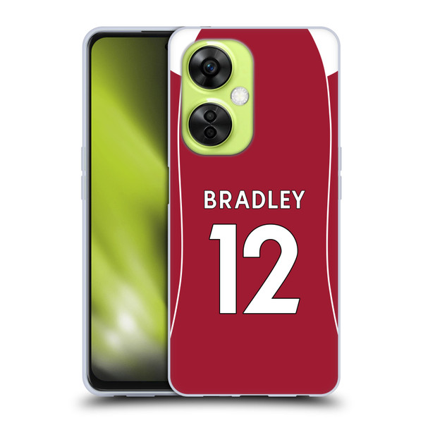Liverpool Football Club 2025/26 Players Home Kit 2nd Group Conor Bradley Soft Gel Case for OnePlus Nord CE 3 Lite 5G