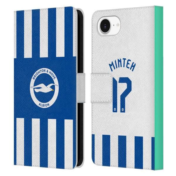 Brighton & Hove Albion F.C 2025/26 Players Home Kit Yankuba Minteh Leather Book Wallet Case Cover For Apple iPhone 16e