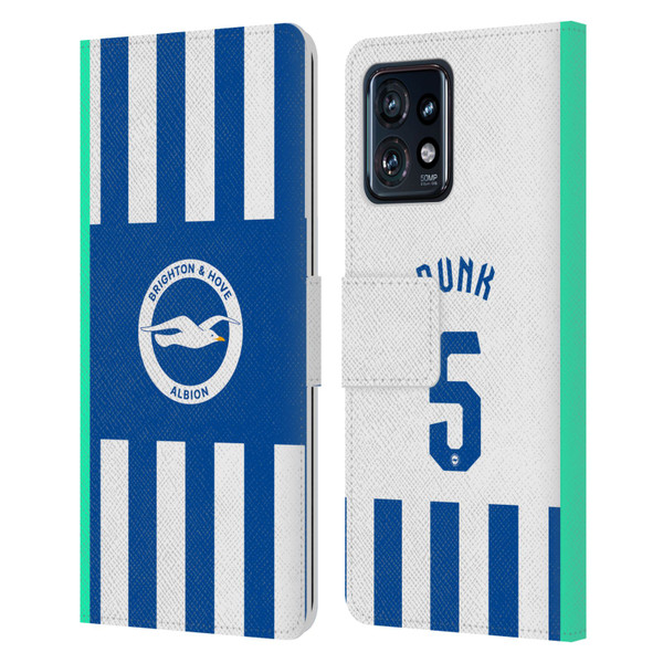 Brighton & Hove Albion F.C 2025/26 Players Home Kit Lewis Dunk Leather Book Wallet Case Cover For Motorola Moto Edge 40 Pro/Plus 2023