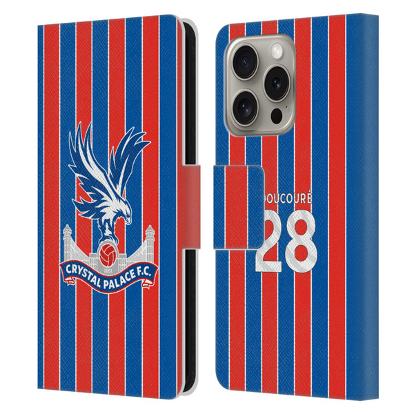 Crystal Palace FC 2025/26 Players Home Kit Cheick Doucouré Leather Book Wallet Case Cover For Apple iPhone 16 Pro Crystal Palace FC 2025/26 Players Home Kit Cheick Doucouré Leather Book Wallet Case Cover For Apple iPhone 16 Pro