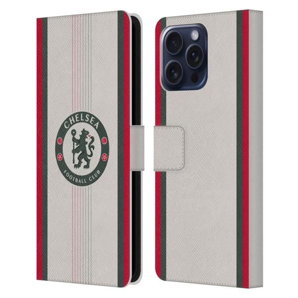 Chelsea Football Club 2025/26 Kit Away Leather Book Wallet Case Cover For Apple iPhone 16 Pro Max