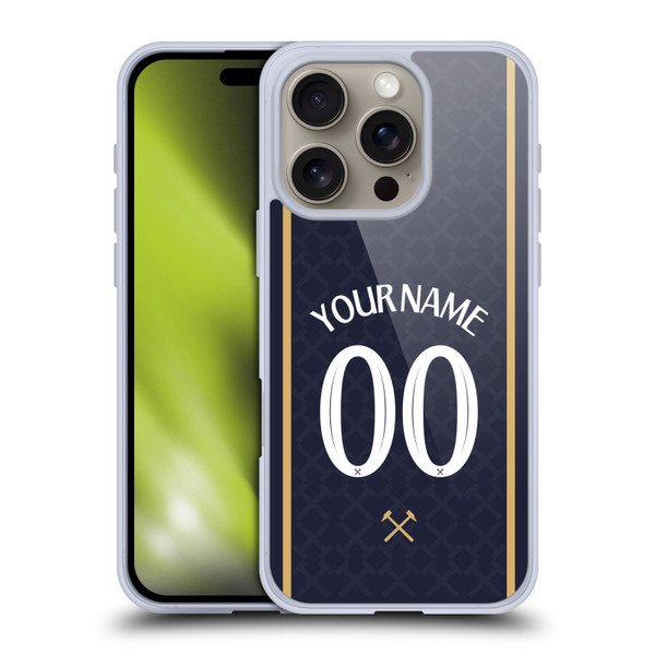 Custom Customised Personalised West Ham United FC 2025/26 Kit Third Soft Gel Case for Apple iPhone 16 Pro Custom Customised Personalised West Ham United FC 2025/26 Kit Third Soft Gel Case for Apple iPhone 16 Pro