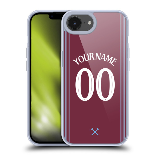 Custom Customised Personalised West Ham United FC 2025/26 Kit Home Soft Gel Case for Apple iPhone 16e Custom Customised Personalised West Ham United FC 2025/26 Kit Home Soft Gel Case for Apple iPhone 16e