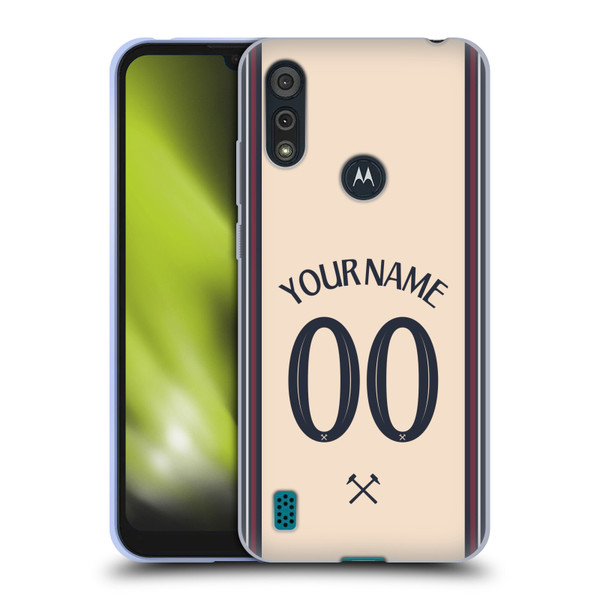 Custom Customised Personalised West Ham United FC 2025/26 Kit Away Soft Gel Case for Motorola Moto E6s (2020)