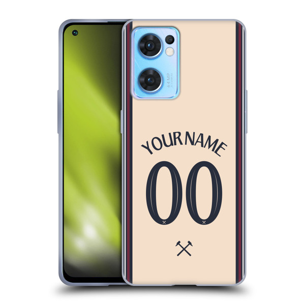 Custom Customised Personalised West Ham United FC 2025/26 Kit Away Soft Gel Case for OPPO Reno7 5G / Find X5 Lite Custom Customised Personalised West Ham United FC 2025/26 Kit Away Soft Gel Case for OPPO Reno7 5G / Find X5 Lite