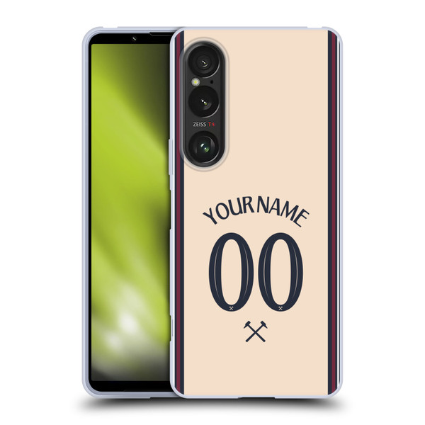 Custom Customised Personalised West Ham United FC 2025/26 Kit Away Soft Gel Case for Sony Xperia 1 VI 5G