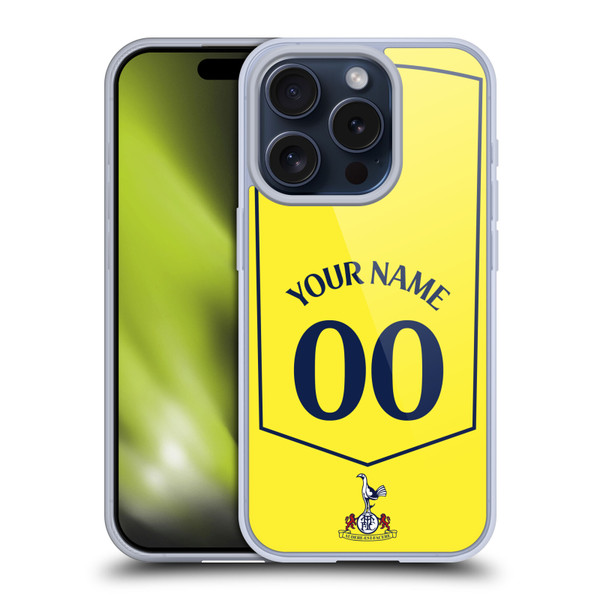 Custom Customised Personalised Tottenham Hotspur F.C. 2025/26 Badge Kit Third Soft Gel Case for Apple iPhone 15 Pro Custom Customised Personalised Tottenham Hotspur F.C. 2025/26 Badge Kit Third Soft Gel Case for Apple iPhone 15 Pro