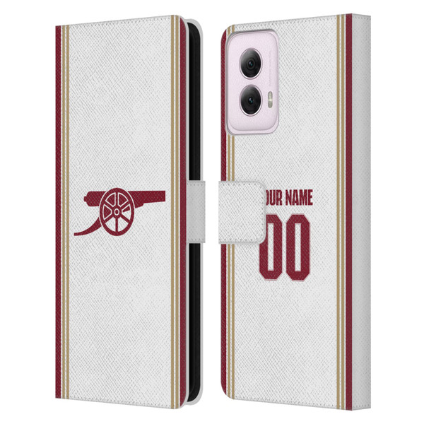 Custom Customised Personalised Arsenal FC 2025/26 Kit Third Leather Book Wallet Case Cover For Motorola Moto G Power (2024)