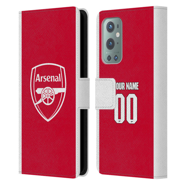 Custom Customised Personalised Arsenal FC 2025/26 Kit Home Leather Book Wallet Case Cover For OnePlus 9