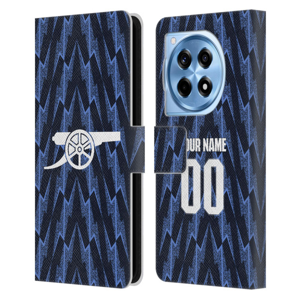 Custom Customised Personalised Arsenal FC 2025/26 Kit Away Leather Book Wallet Case Cover For OnePlus 12R